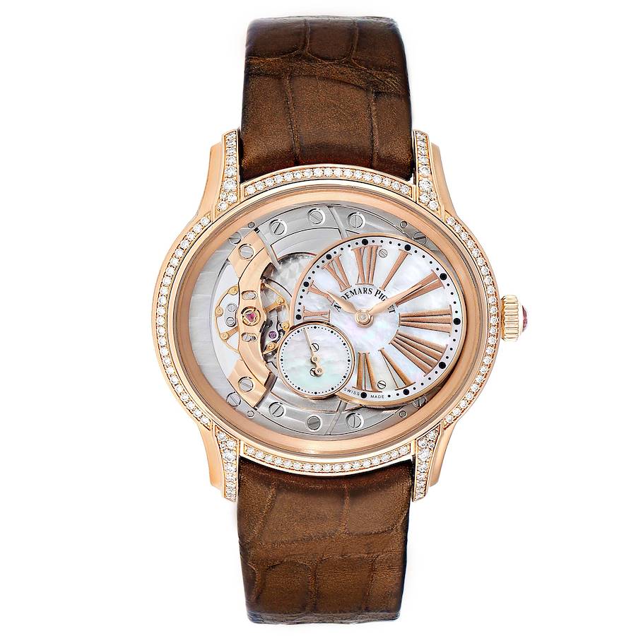 Audemars Piguet Millenary Rose Gold MOP Diamond Ladies Watch 77247OR
