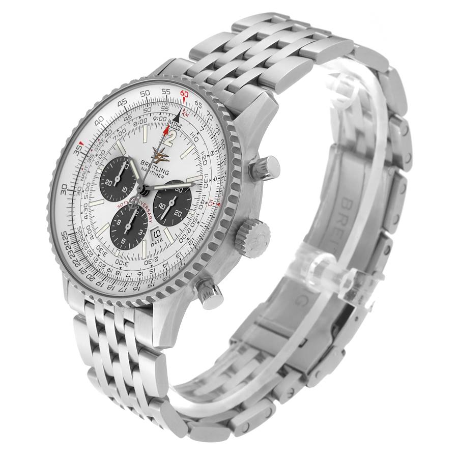 Breitling Navitimer 50th Anniversary Silver Dial Mens Watch A41322