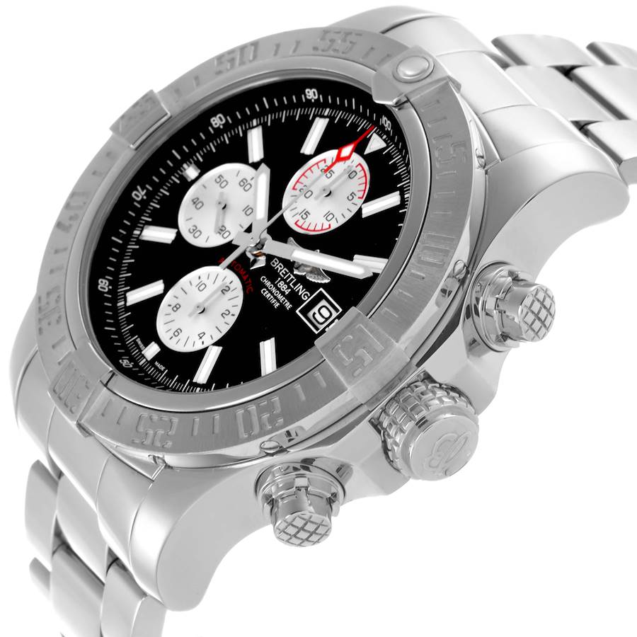 Breitling Super Avenger II 48mm Black Dial Steel Mens Watch A13371