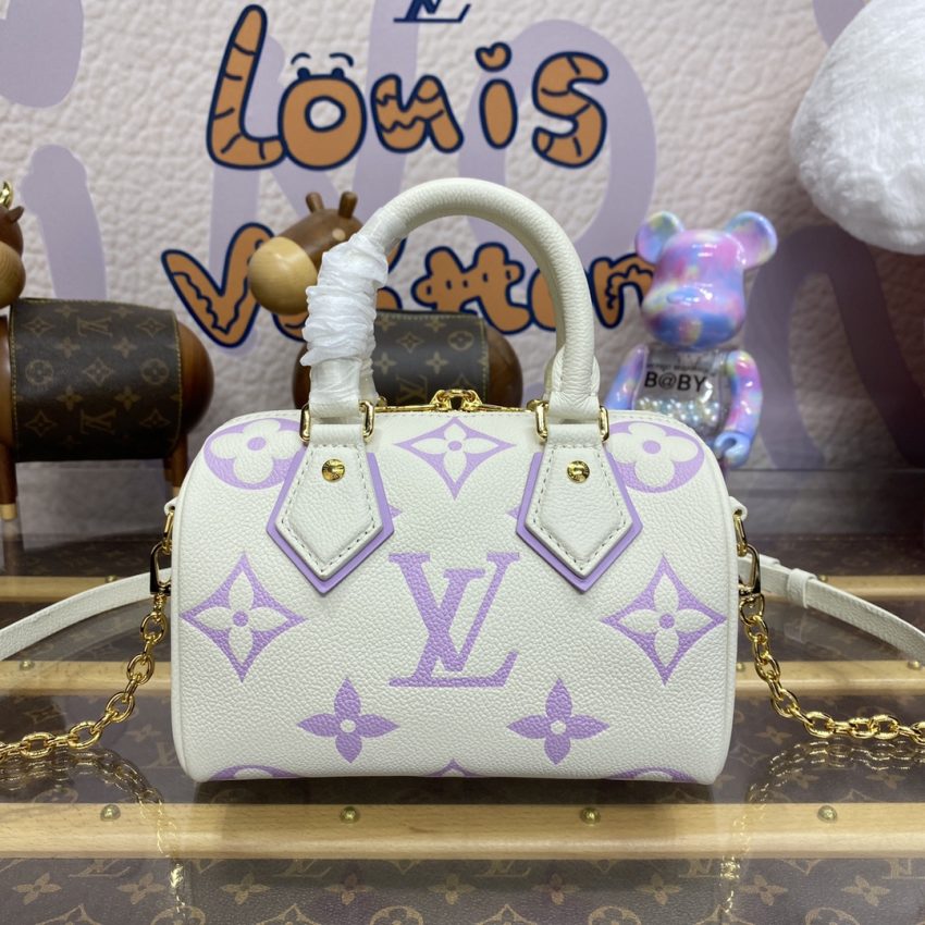 Replica Louis Vuitton Speedy Bandouliere 20 White Purple