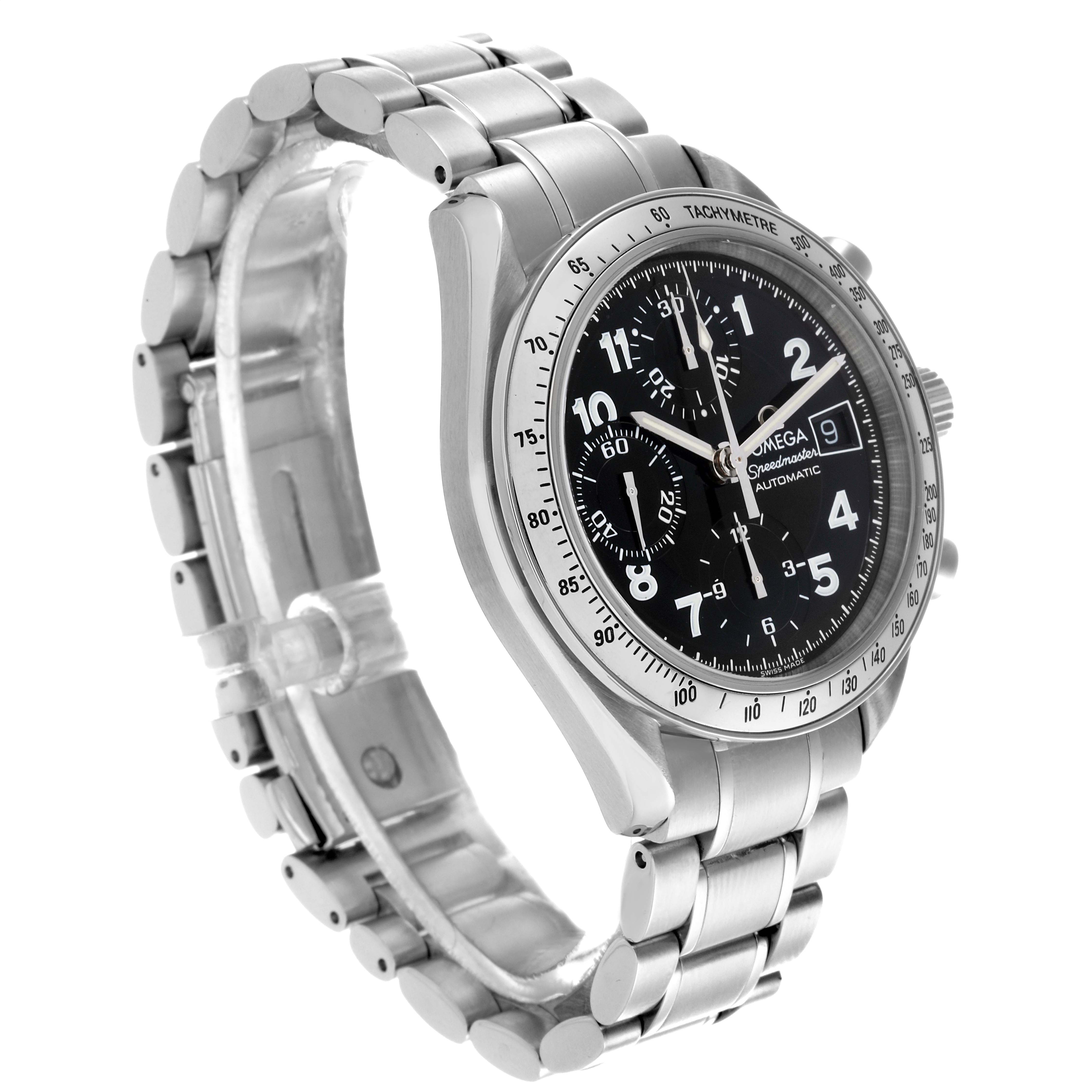 Omega Speedmaster Date Black Arabic Dial Steel Mens Watch 39.0 MM 3513.52.00