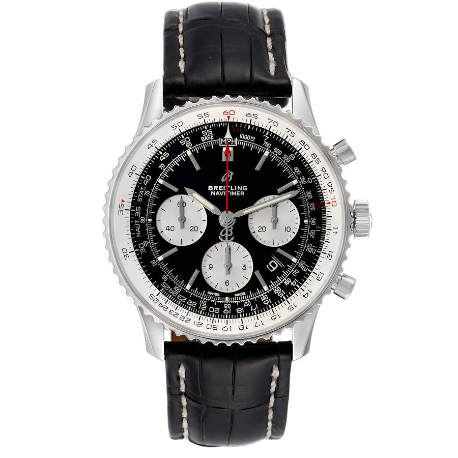 Breitling Navitimer 01 Black Dial Steel Mens Watch AB0121