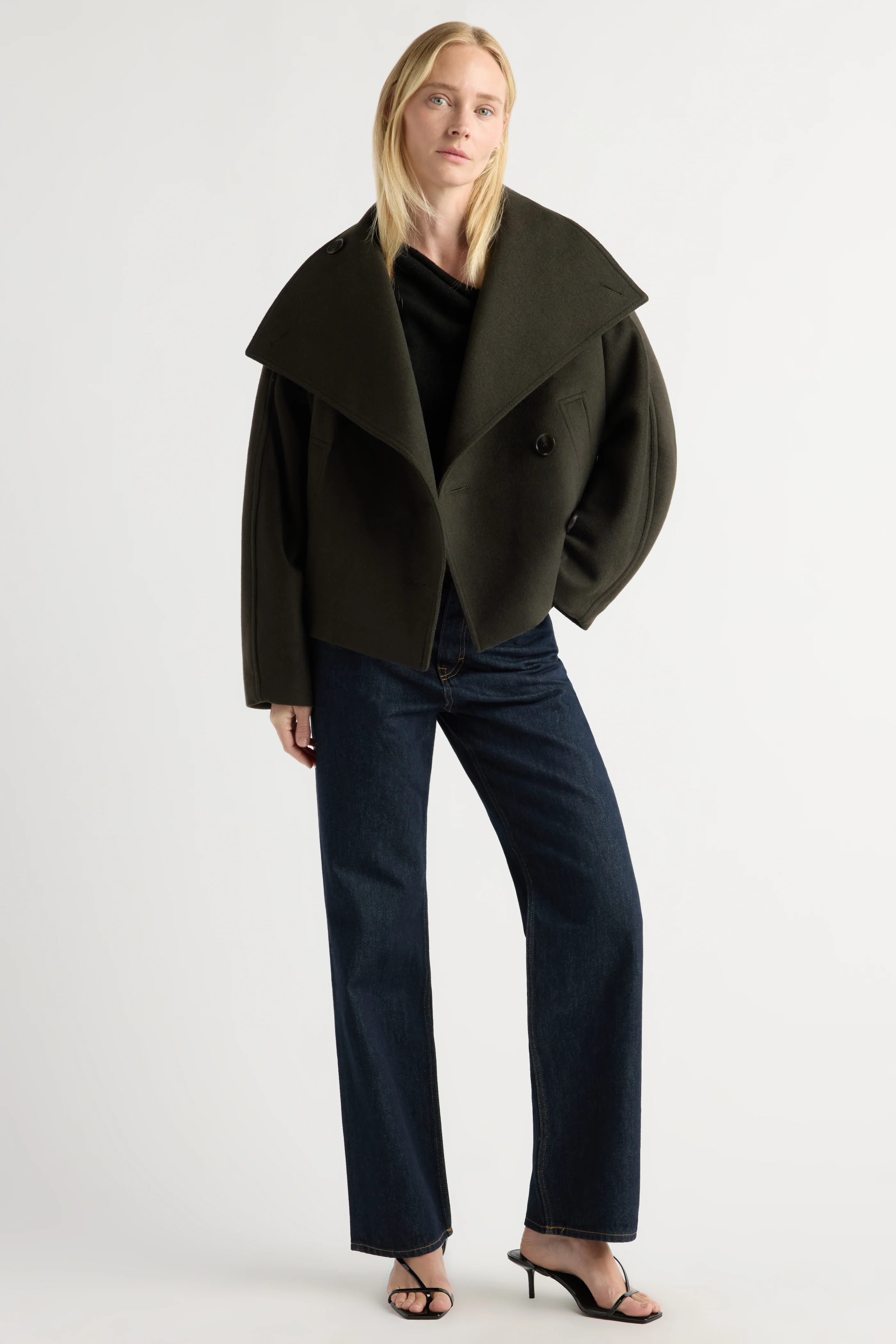 Vashti Wool-Blend Collared Peacoat