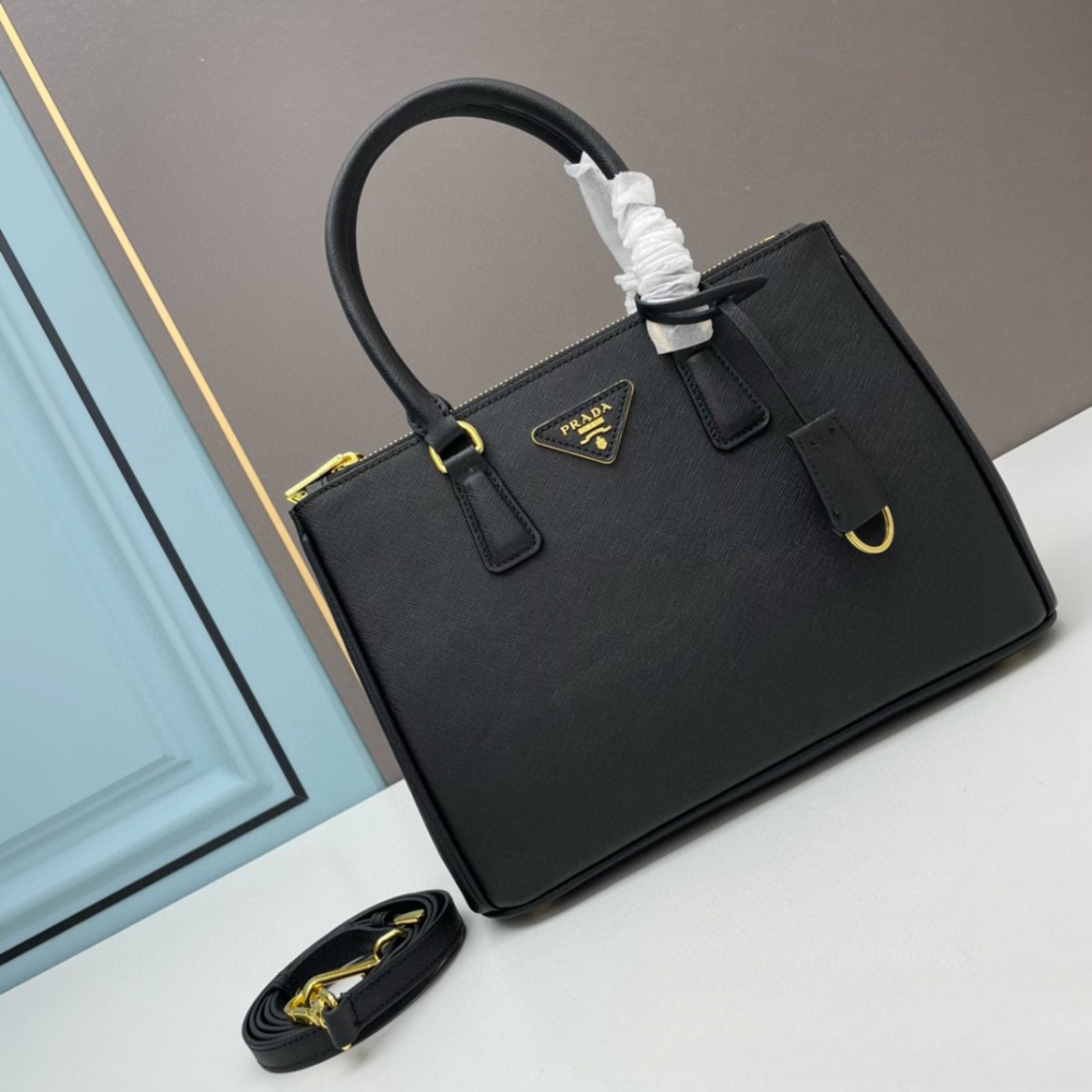 Prada Galleria Medium Saffiano Leather Bag Black 28Cm 1Ba863 Nzv F0002 V Eoo