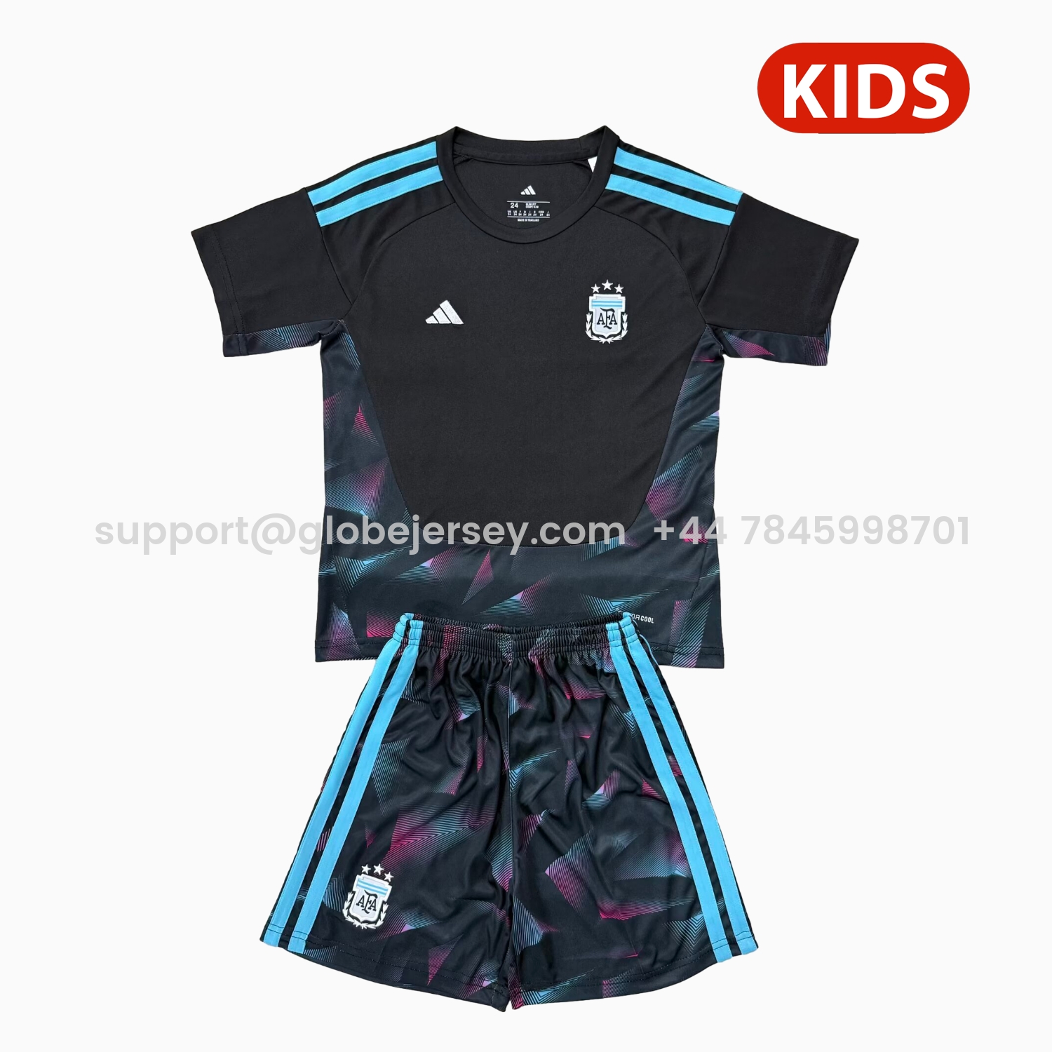 Argentina 2026 Goalkeeper Black Without Chest Patch Kids Kit