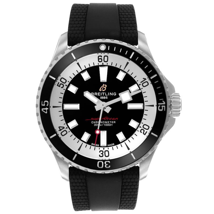 Breitling Superocean 42 Black Dial Steel Mens Watch A17375