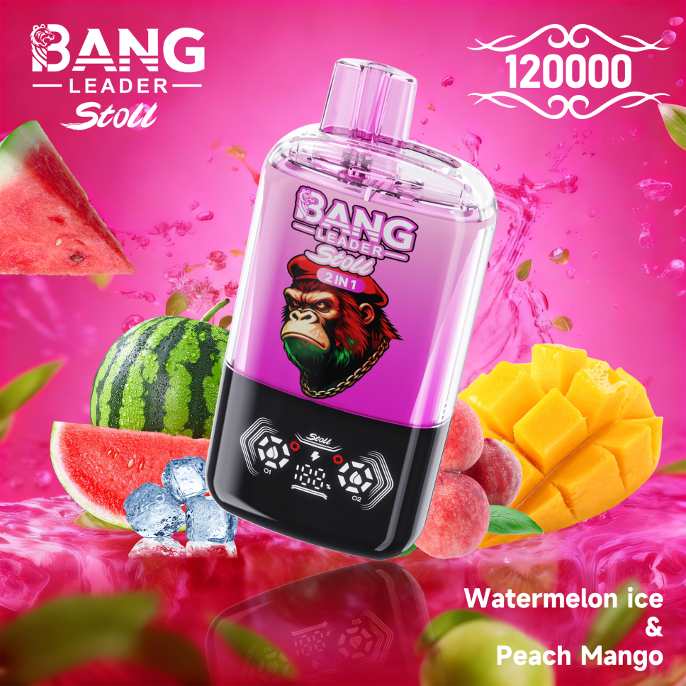 Bang Leader Stoll 120K Puffs 2-in-1 Prefilled Vape Device - Dual Flavour, Rechargeable, 650mAh