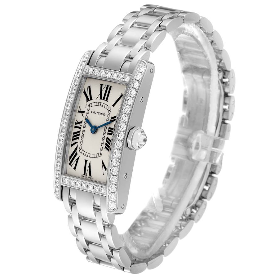 Cartier Tank Americaine White Gold Diamond Ladies Watch WB7073L1