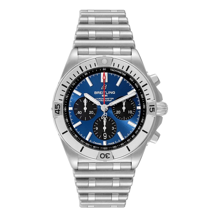 Breitling Chronomat B01 42 Blue Dial Steel Mens Watch AB0134