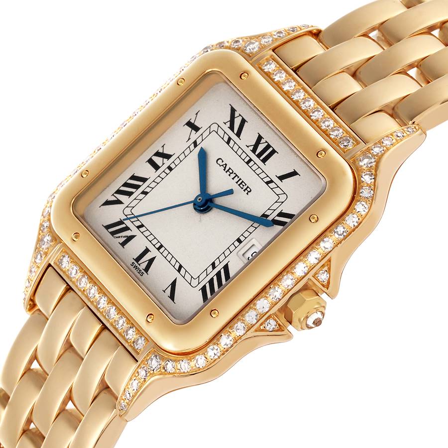 Cartier Panthere Yellow Gold Diamond Mens Watch 883969