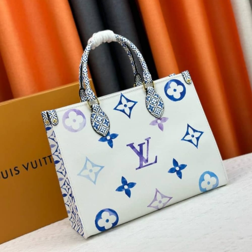Louis Vuitton By The Pool On The Go MM Tote Bag Blue 34Cm