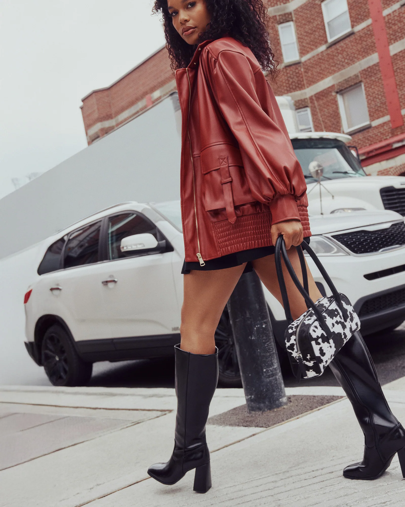 VEE JACKET DUSTY BRICK