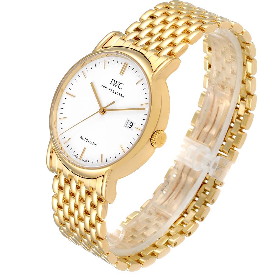 IWC Portofino Automatic White Dial Yellow Gold Mesh Bracelet Yellow Gold Mens Watch IW925101