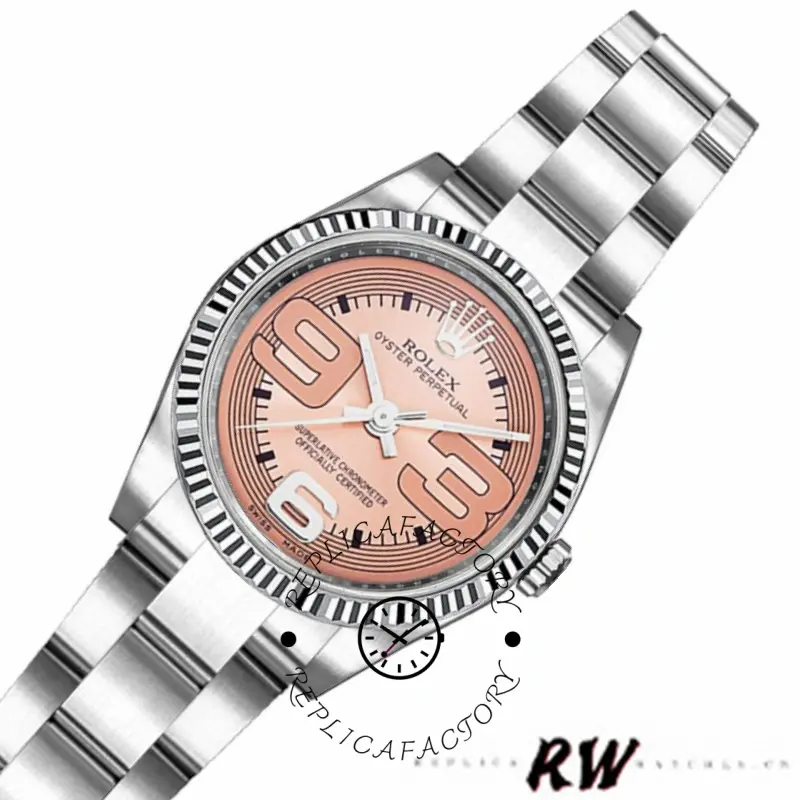 Rolex Oyster Perpetual 176234 Pink Maxi Arabic Numerals Dial 26MM Lady Replica Watch