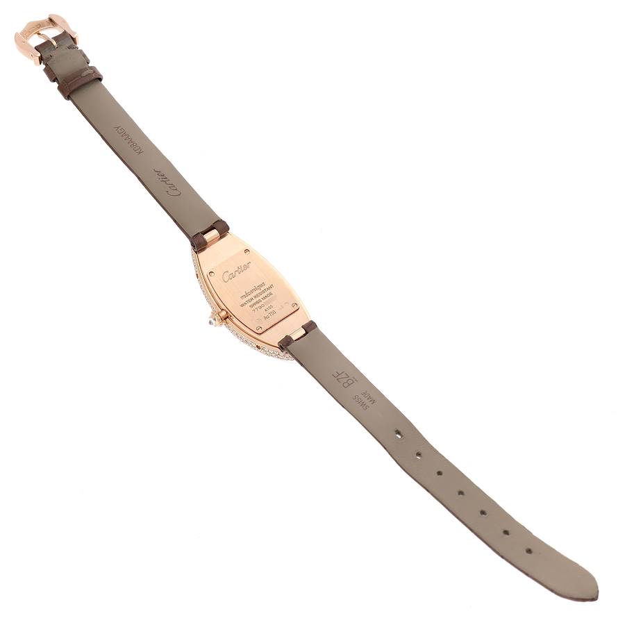 Cartier Baignoire Allongee Rose Gold Diamond Ladies Watch WJBA0006