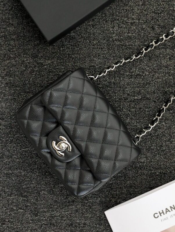CHANEL Classic Flap 17cm Silver