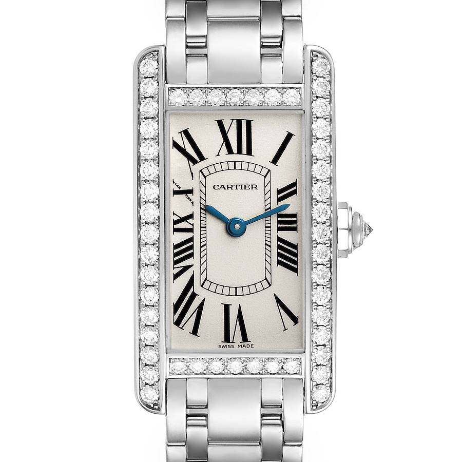 Cartier Tank Americaine White Gold Diamond Ladies Watch WB7073L1