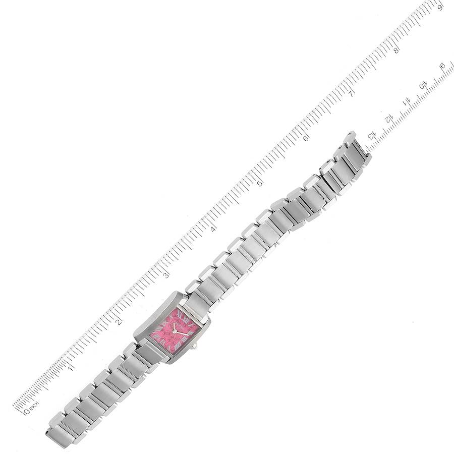 Cartier Tank Francaise Raspberry Dial Limited Edition Steel Ladies Watch W51030Q3