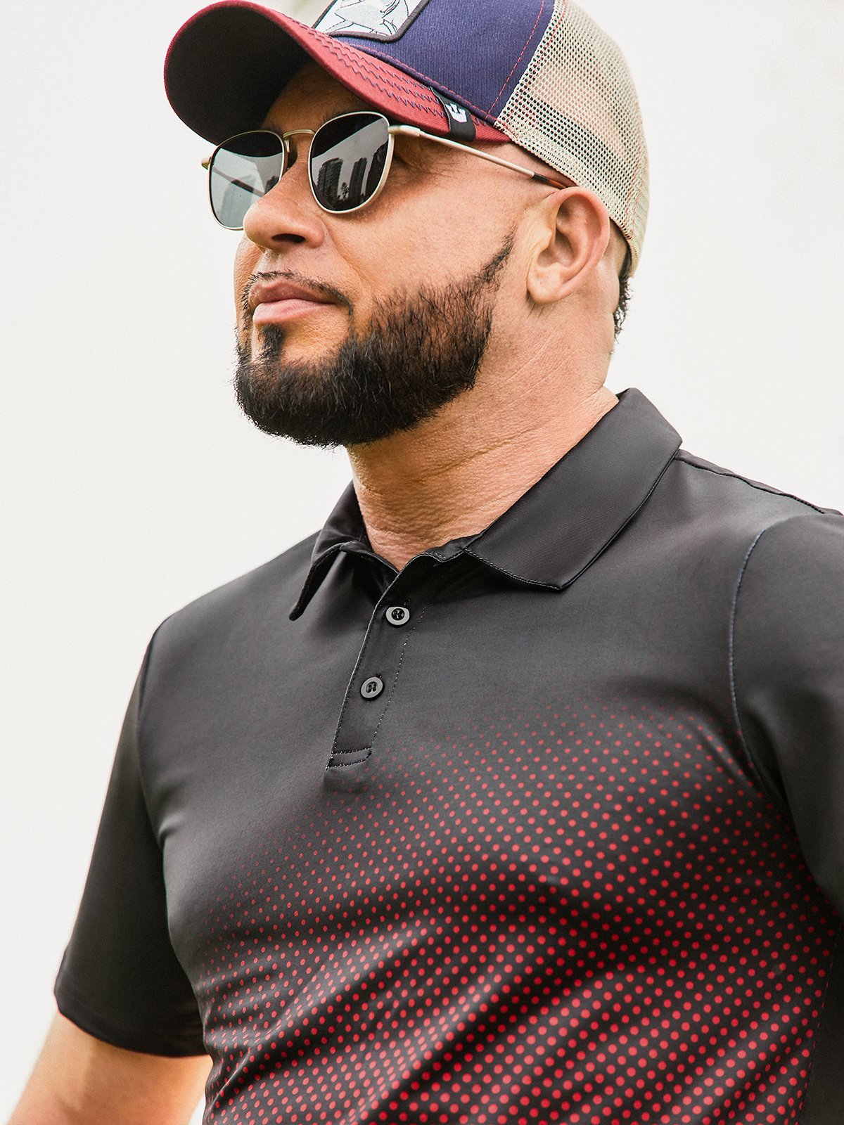 Hardaddy Moisture wicking Golf Polo gGradient Polka Dots