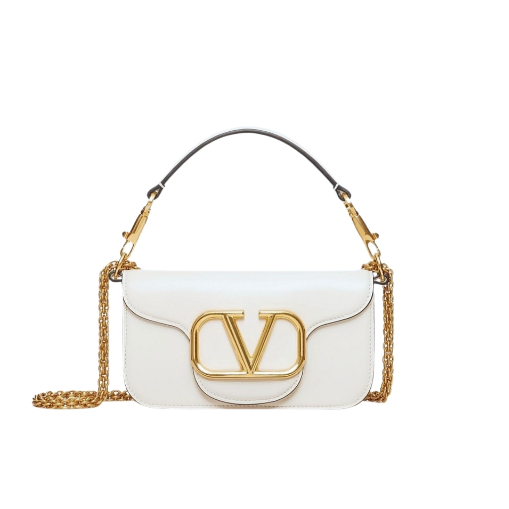 Valentino Locò Small Shoulder Bag In White 20cm 1W2B0K53ZXLI16