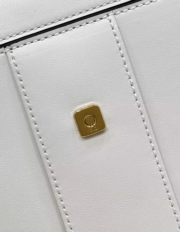 Replica Fendi Peekaboo With Patch Pocket White