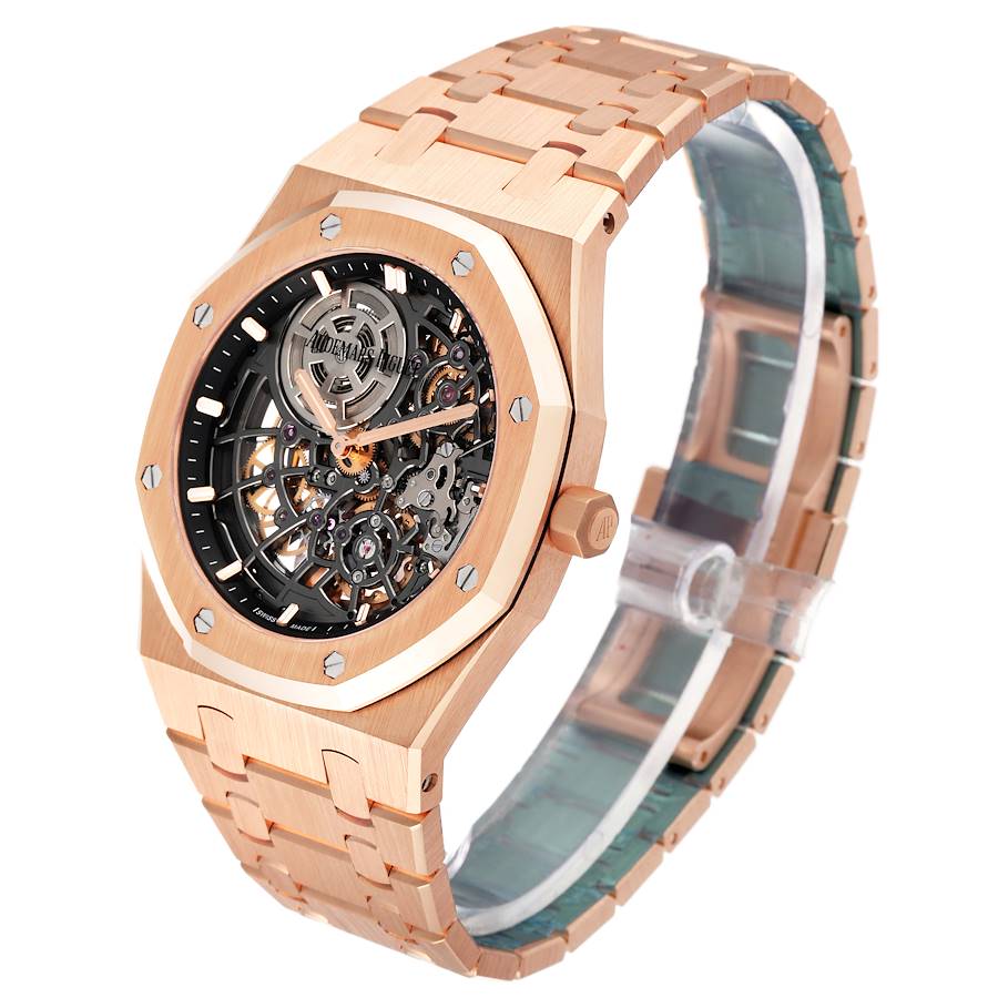 Audemars Piguet Royal Oak Jumbo Ultra -Thin Openworked 50th Anniversary Rose Gold Mens Watch 16204OR