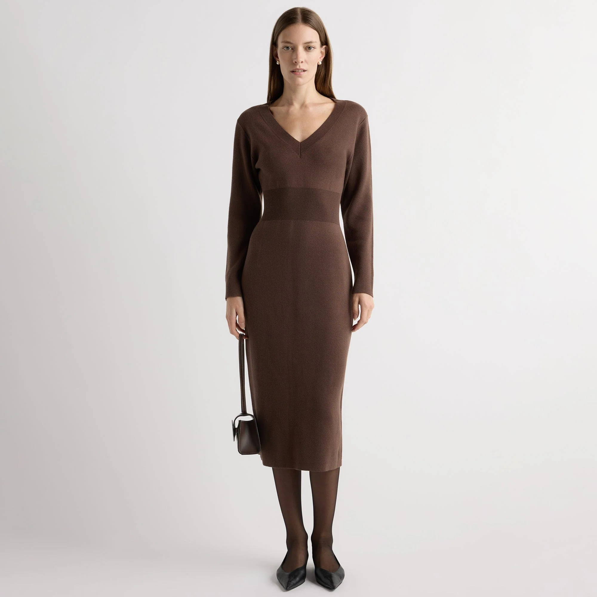 Bora Off-Shoulder V-Neck Sweater Dress
