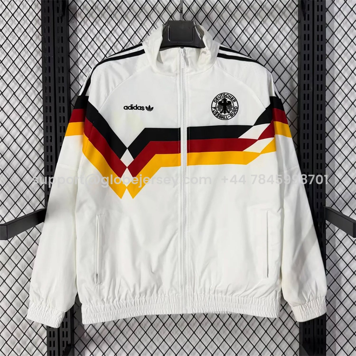 Germany 2026 Windbreaker Jacket - White With Classic Stripes