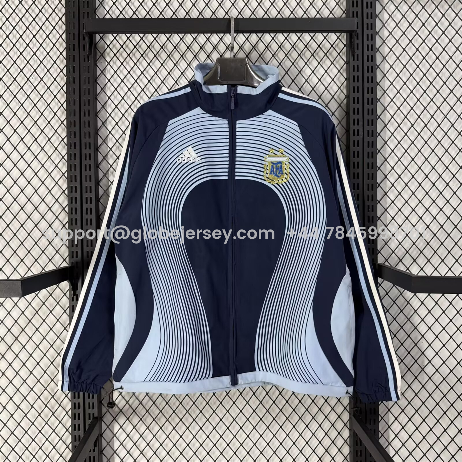 Argentina 2026 Windbreaker Jacket - Black And Blue