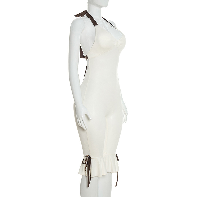 Women Spring Halter Neck Sexy Jumpsuit