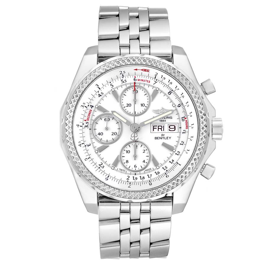 Breitling Bentley Motors GT Chrono White Dial Steel Mens Watch A13362