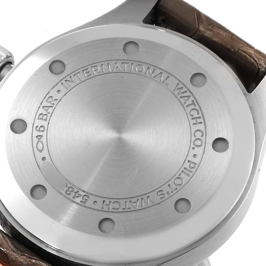 IWC Pilot Slate Dial Brown Strap Steel Unisex Watch IW324001