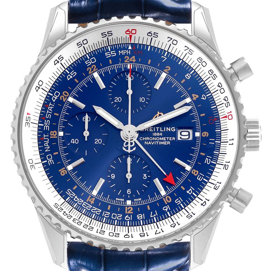 Breitling Navitimer GMT Blue Dial Steel Mens Watch A24322