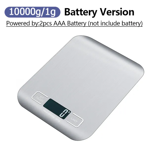 5kg/10kg Rechargeable Kitchen Scale LCD Display Stainless Steel Electronic Scales Home Jewelry Food Snacks Weighing Baking Tools