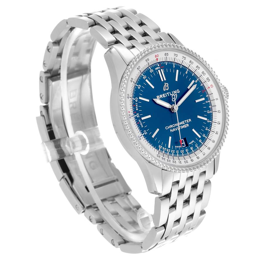 Breitling Navitimer 38 Automatic Blue Dial Steel Mens Watch A17325