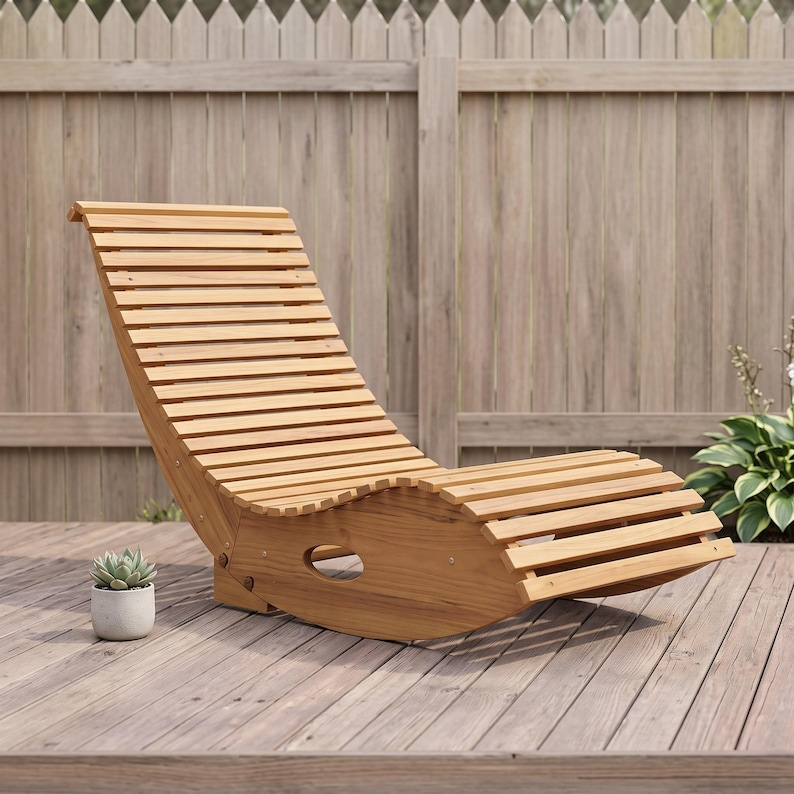 Modern Wooden Rocking Lounge Chair