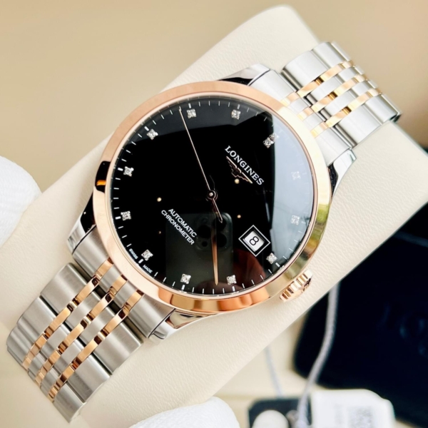 Longines Record Black Demi Rose 40mm L2.821.5.57.7
