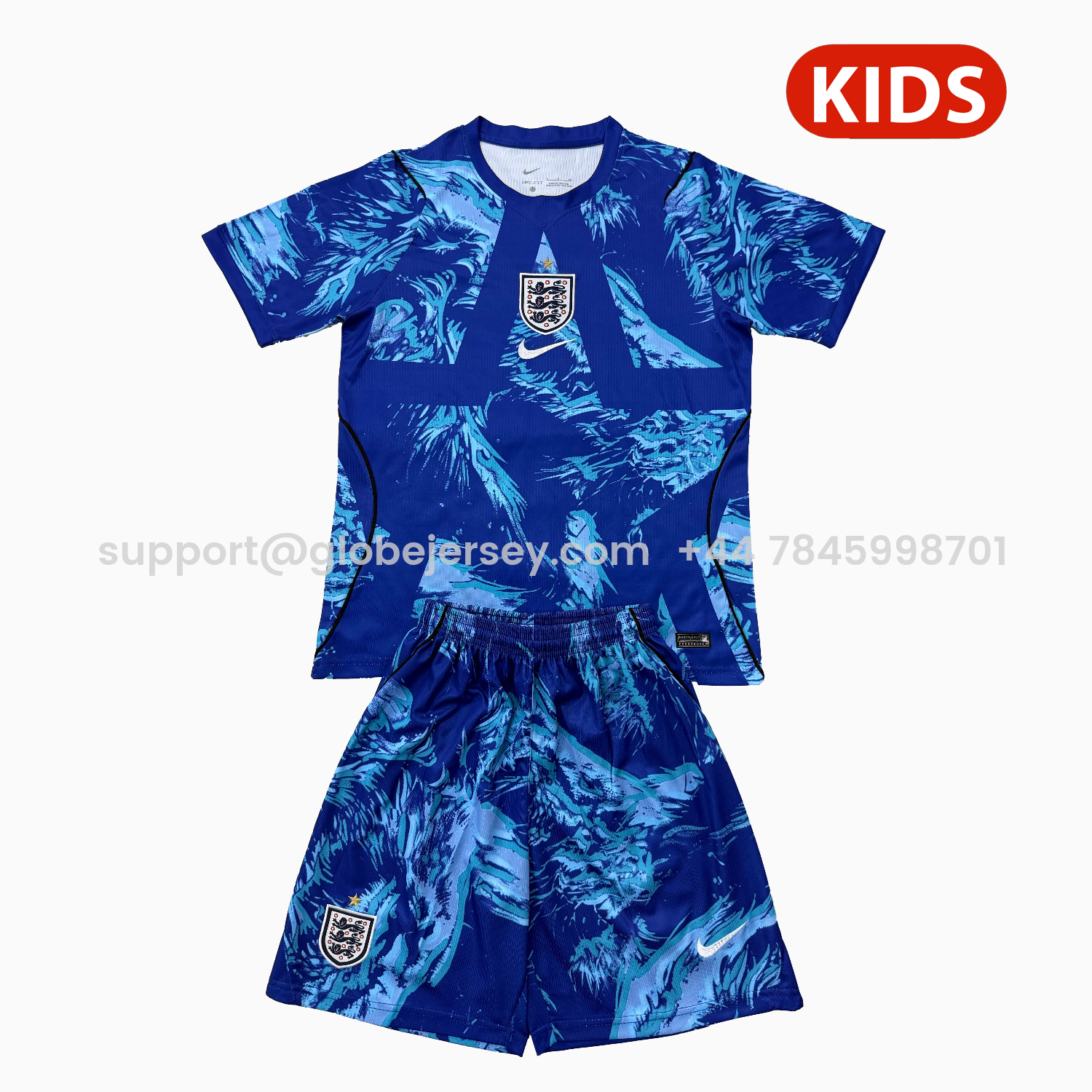 England 25-26 Blue Goalkeeper Kids Kit