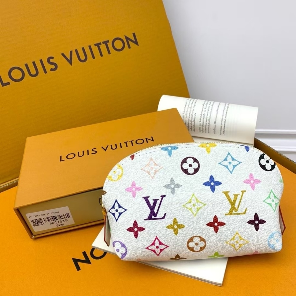 Louis Vuitton X Murakami Cosmetic Pouch PM Monogram White 19Cm M13744