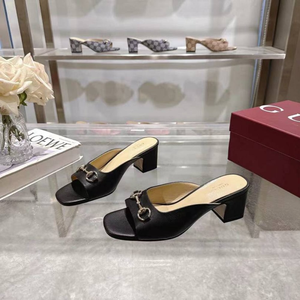 Gucci Women Horsebit Slide Black 816607 C9D00 1000