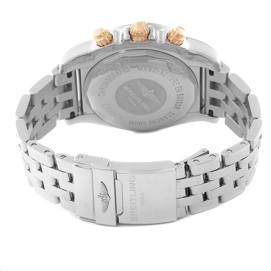 Breitling Chronomat Black Dial Steel Rose Gold Mens Watch IB0110