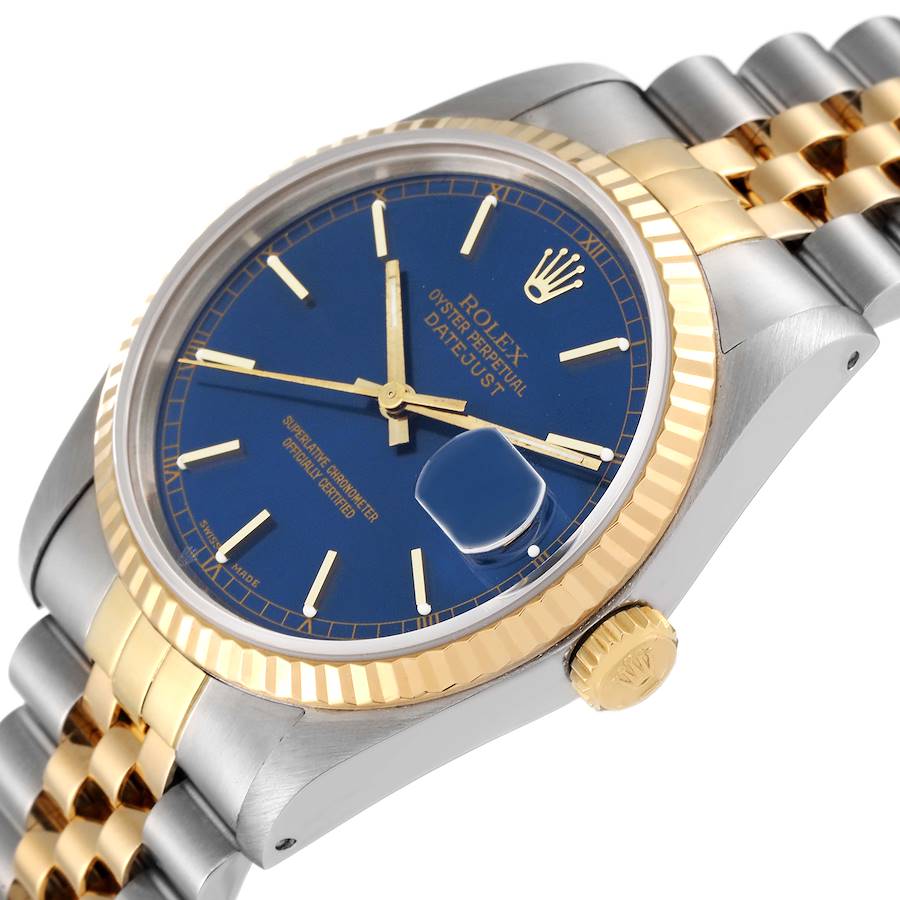 Rolex Oyster Perpetual&Datejust Watches His & Hers Yellow Gold Blue Dial Models(HH16)