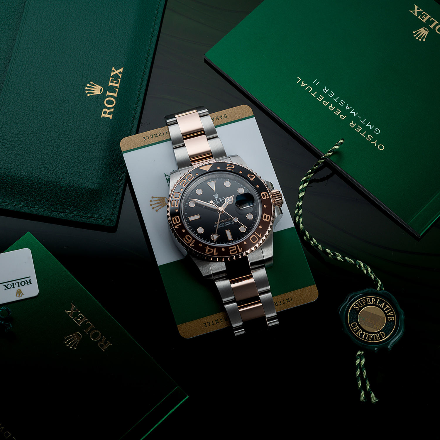Rolex GMT-Master II Root Beer Two Tone Black Dial Ref 126711chnr-0002