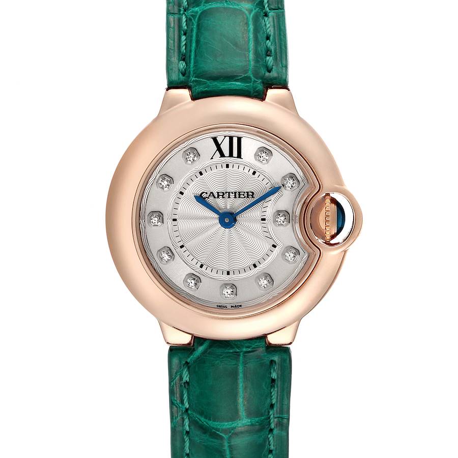 Cartier Ballon Bleu 28 Rose Gold Diamond Ladies Watch WE902050