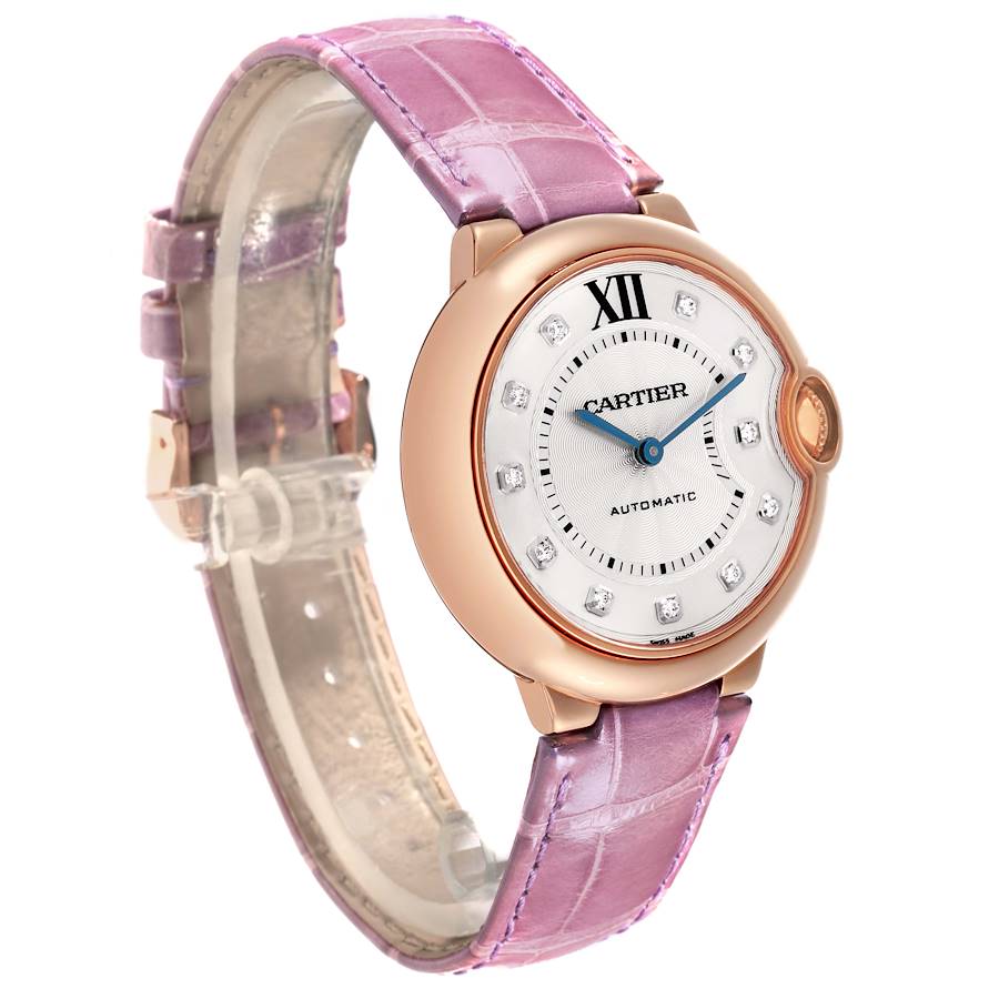 Cartier Ballon Bleu 36 Rose Gold Diamond Ladies Watch WJBB0010