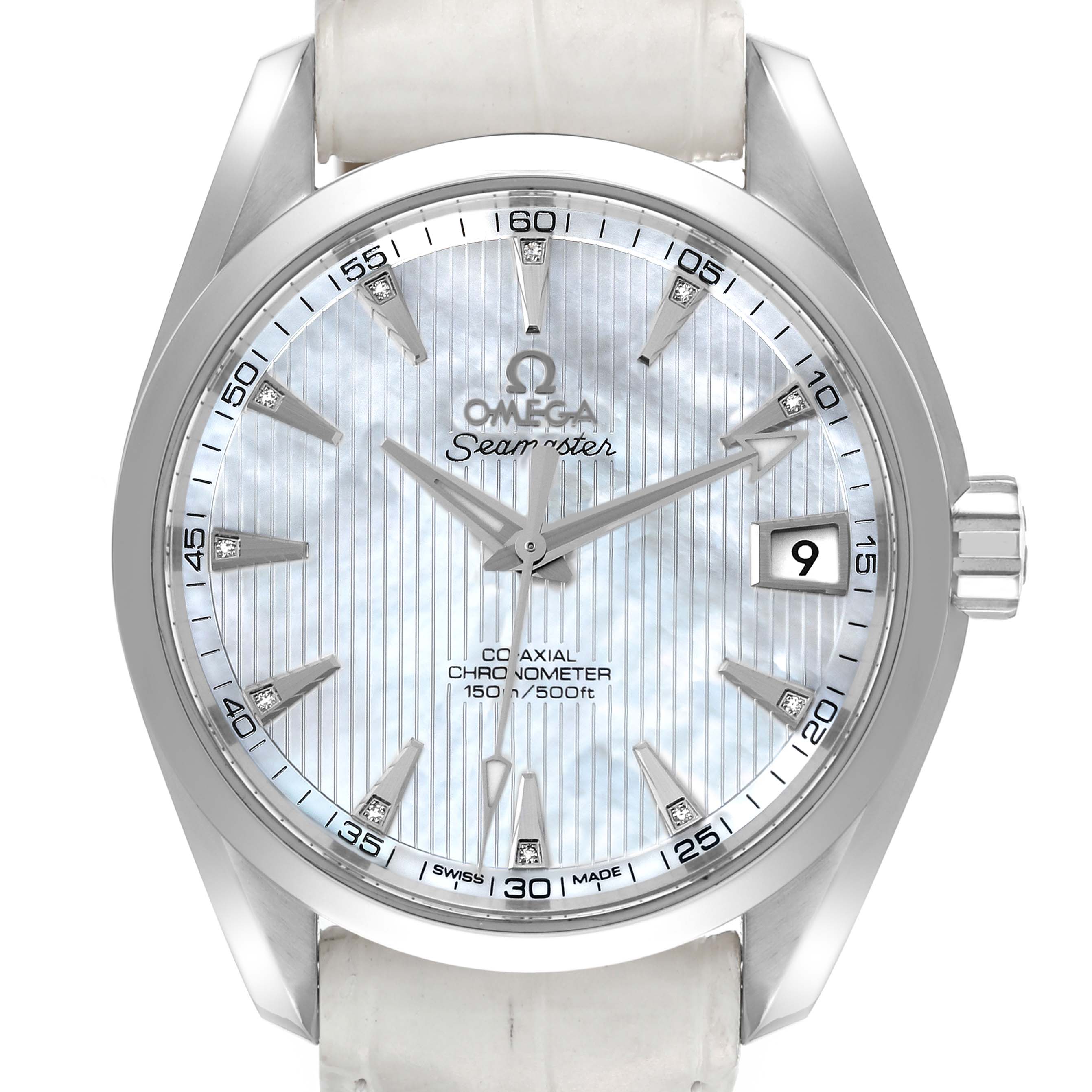 Omega Seamaster Aqua Terra Mother Of Pearl Diamond Steel Watch 39.5 MM 231.13.39.21.55.001