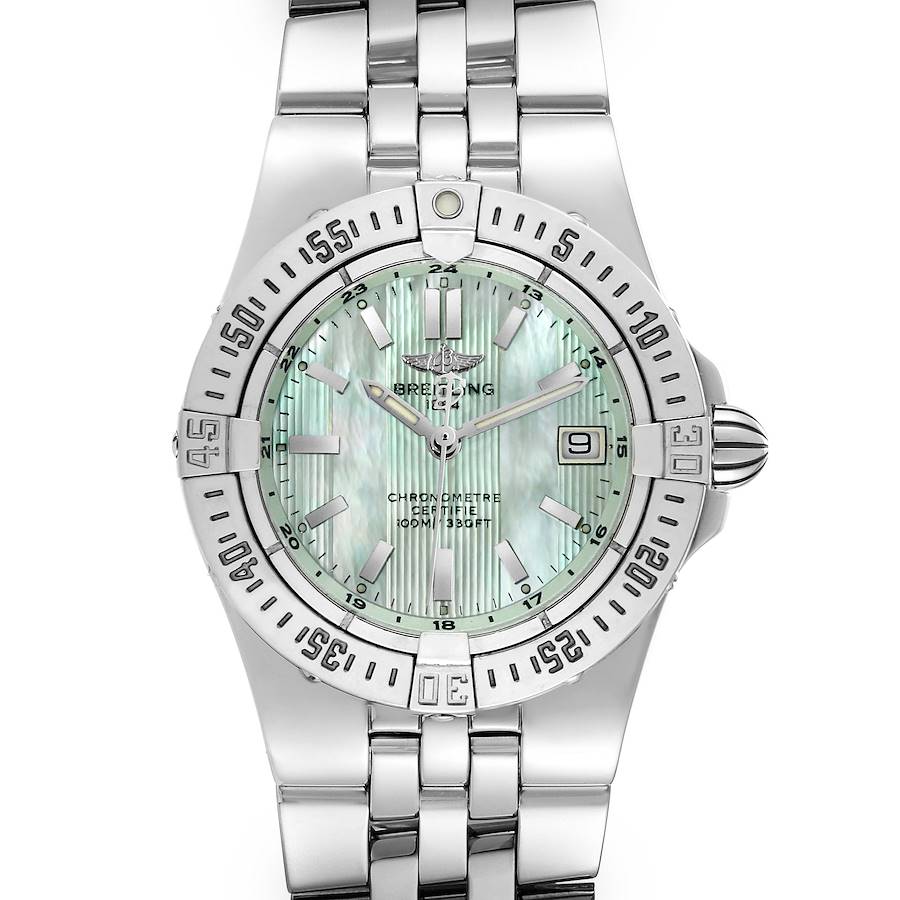 Breitling Starliner Green Mother of Pearl Dial Steel Ladies Watch A71340