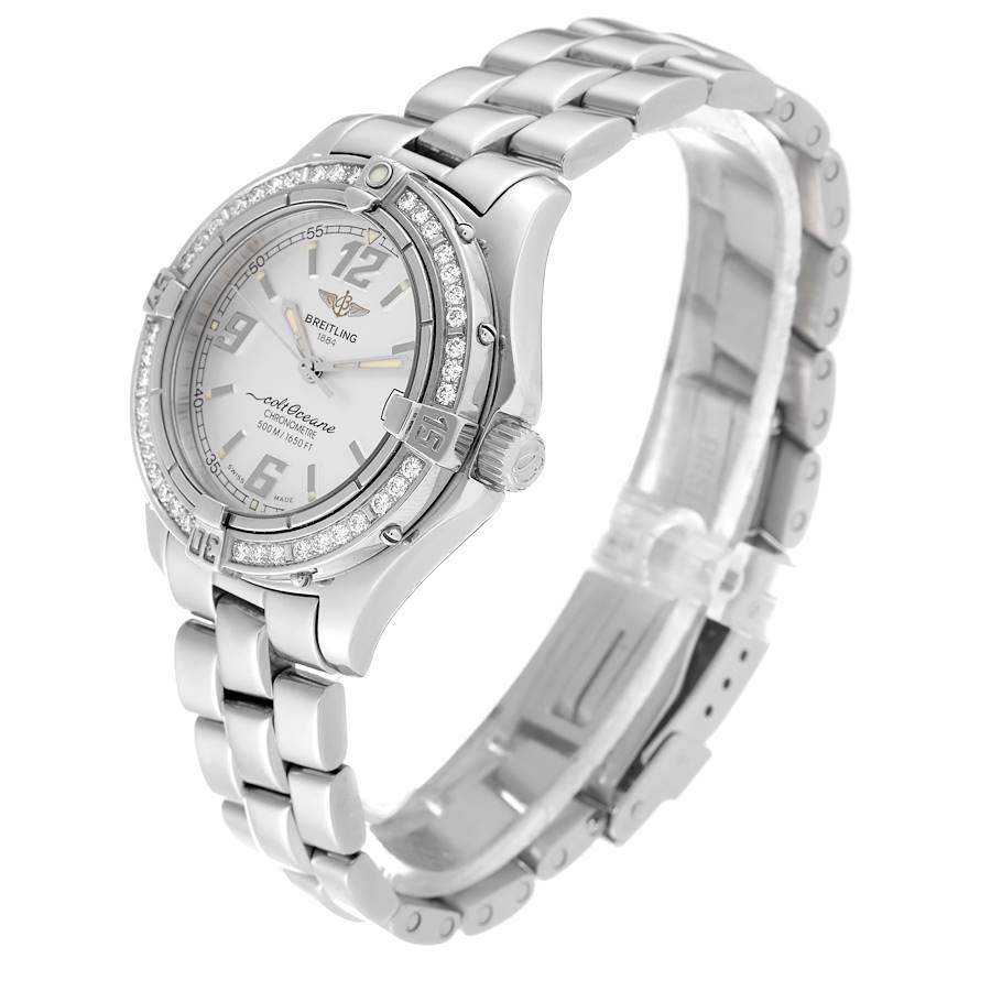 Breitling Colt Oceane Silver Dial Diamond Steel Ladies Watch A57350