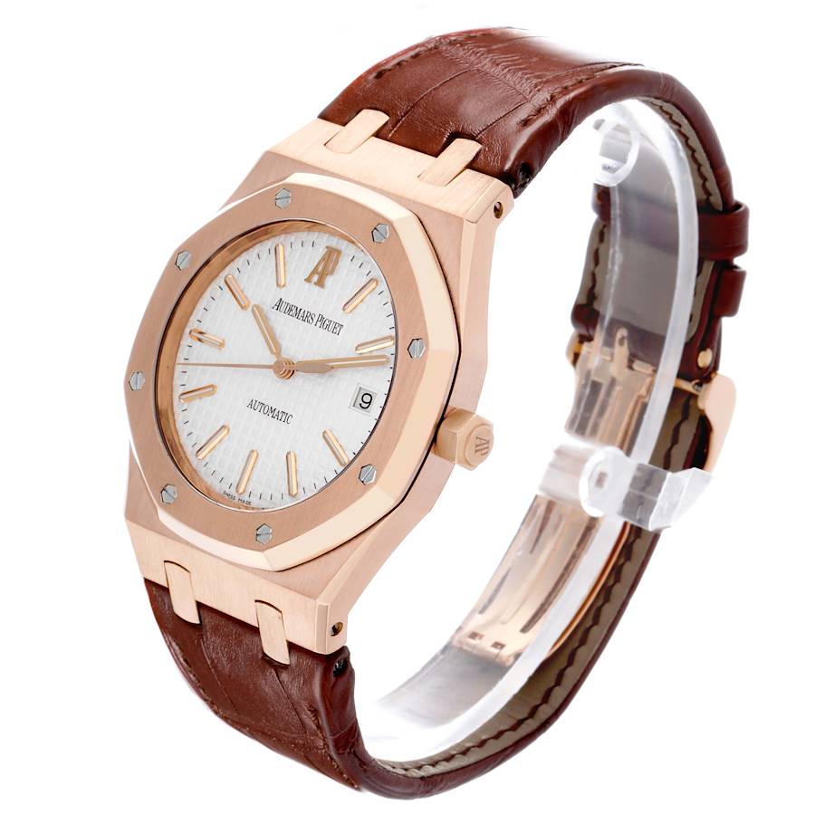 Audemars Piguet Royal Oak 18k Rose Gold Silver Dial Watch 15300OR