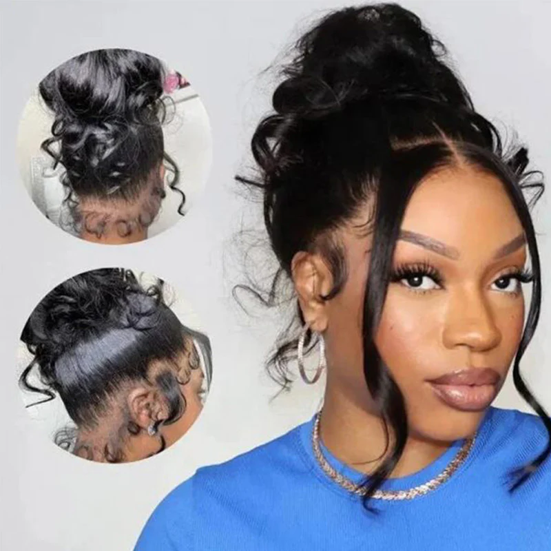 Megalook 360 Lace Frontal Wigs Natural Black/#1BP30 30 inch 360 Wigs Pre Plucked With Baby Hair